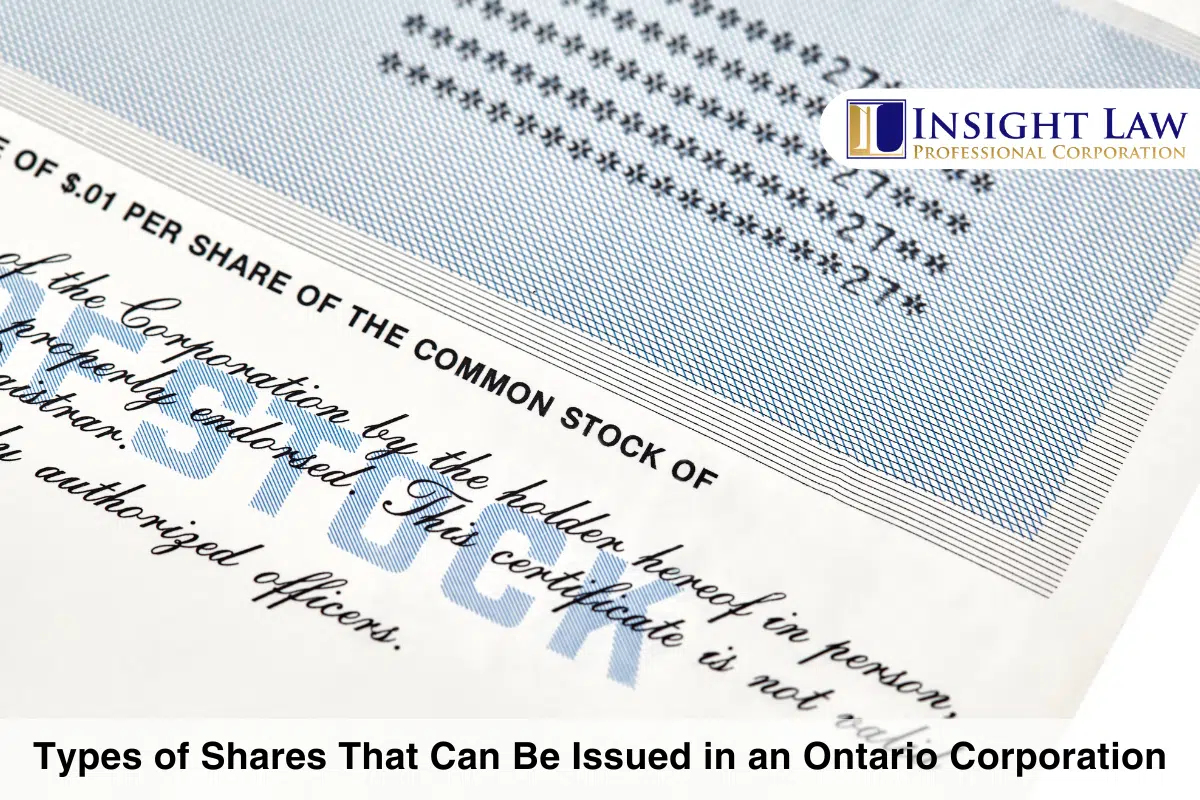 Types of Shares That Can Be Issued in an Ontario Corporation