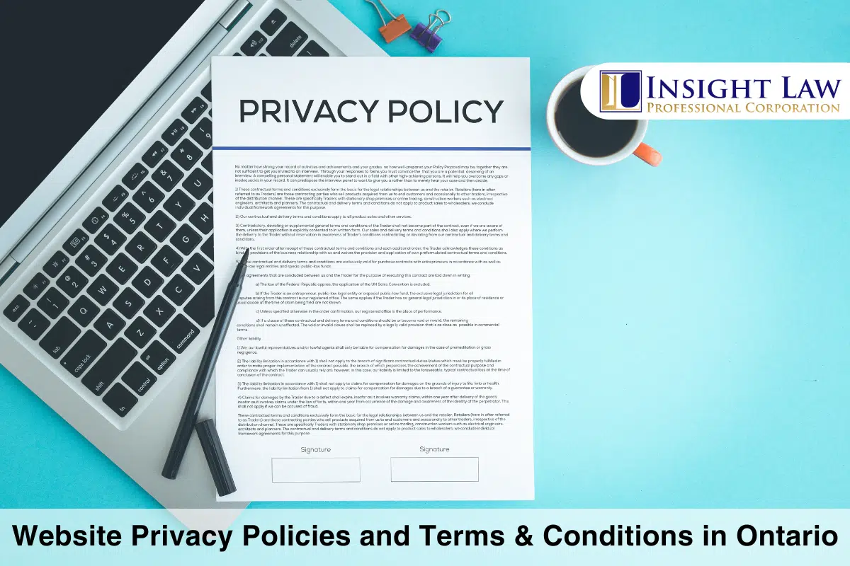 Website Privacy Policies and Terms & Conditions in Ontario