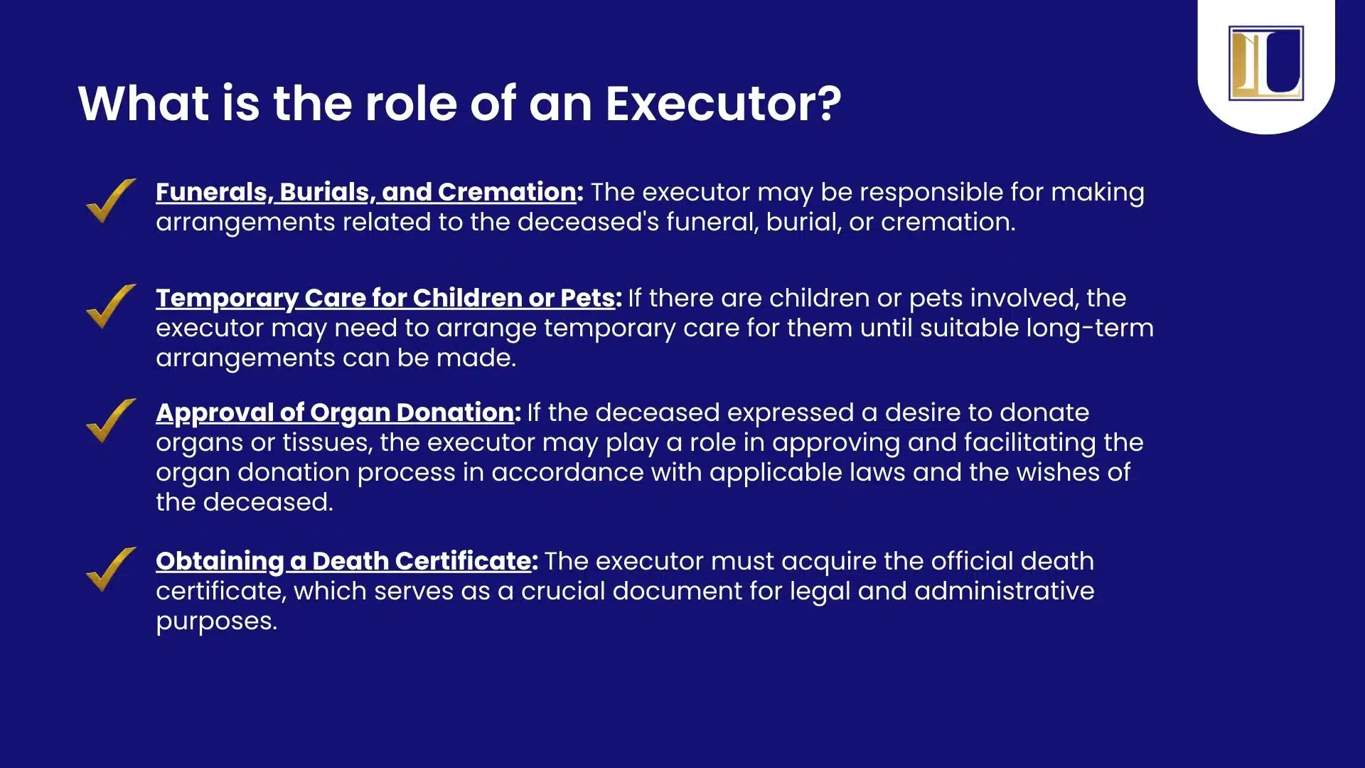 Role of an Executor